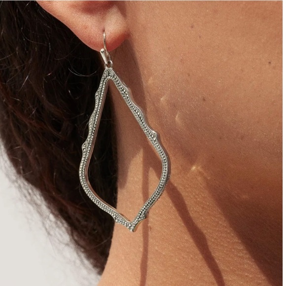 Kendra Scott Jewelry - Kendra Scott Sophee Drop Earrings in Silver Hoops Tear Drop Marquise Triangle